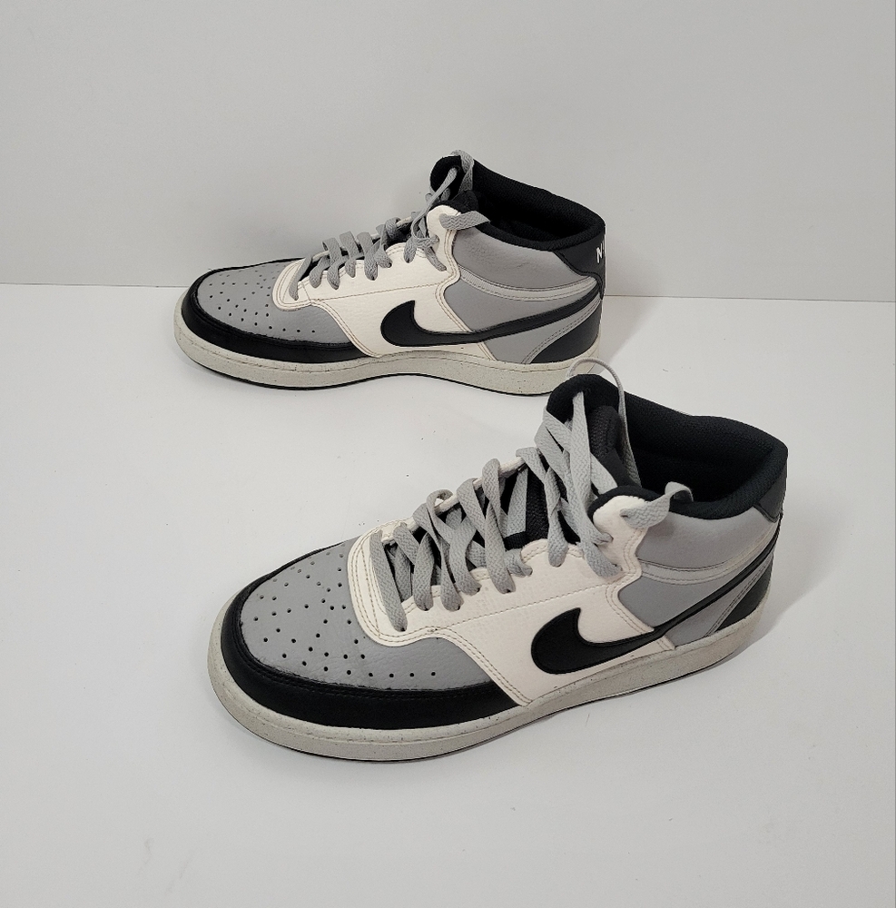 Nike Court Vision Next Nature Light Smoke Grey Mid Top Sneaker Shoes Men Sz 7.5
